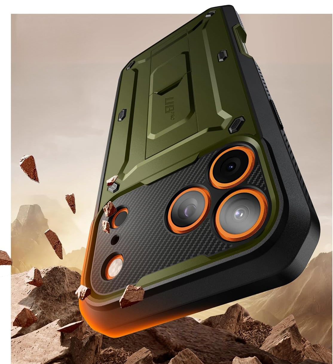 Handyhülle für iPhone 17 Pro Max, Supcase UB Pro SP (CC), Schwarz-Grün