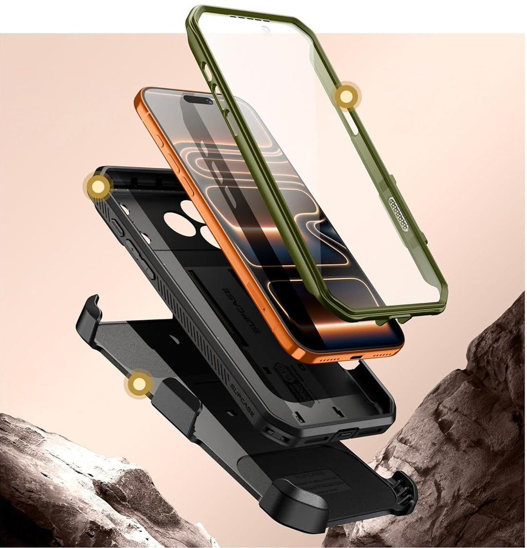 Handyhülle für iPhone 17 Pro Max, Supcase UB Pro SP (CC), Schwarz-Grün