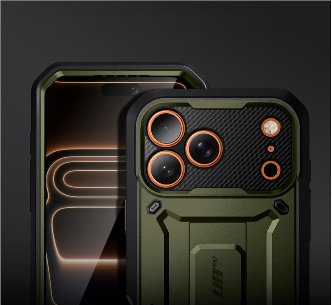 Handyhülle für iPhone 17 Pro Max, Supcase UB Pro SP (CC), Schwarz-Grün