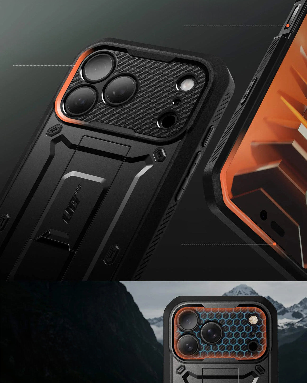 Handyhülle für iPhone 18 Pro, Supcase UB Pro SP (CC), Schwarz (9/13)