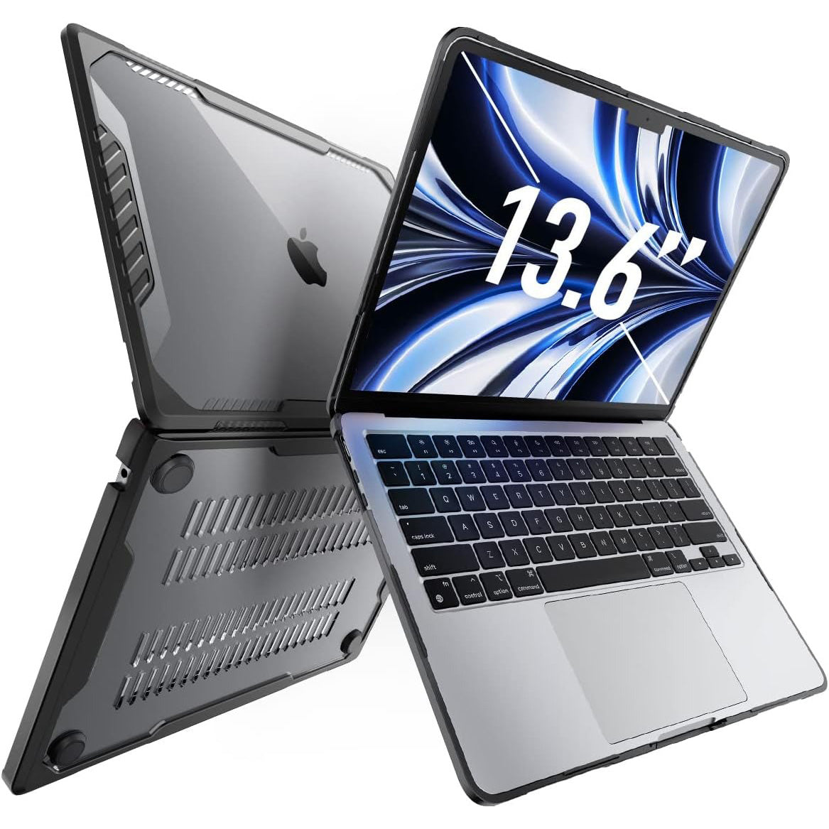 Schutzhülle für MacBook Air 13.6" M5 / M4 / M3 / M2, Supcase Unicorn Beetle UB, Schwarz/Transparent