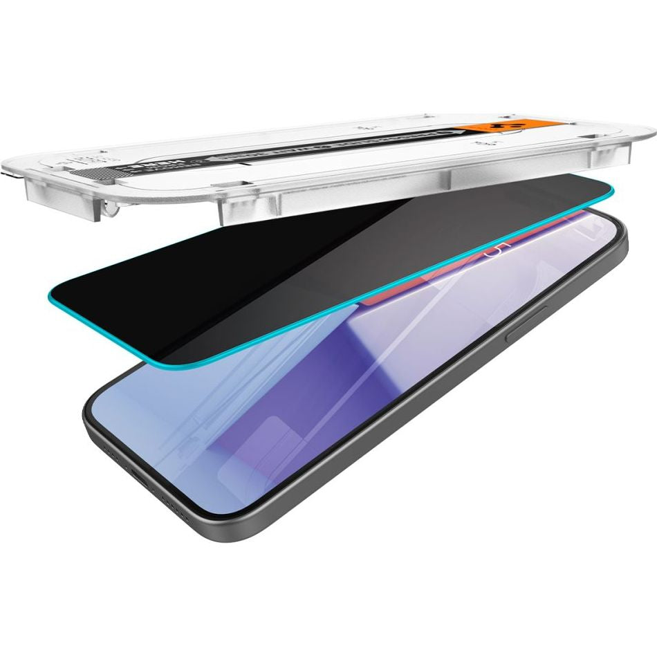 Glas für die Schutzhülle Spigen Glas.tR EZ Fit Privacy 2-Pack für iPhone 15 Pro