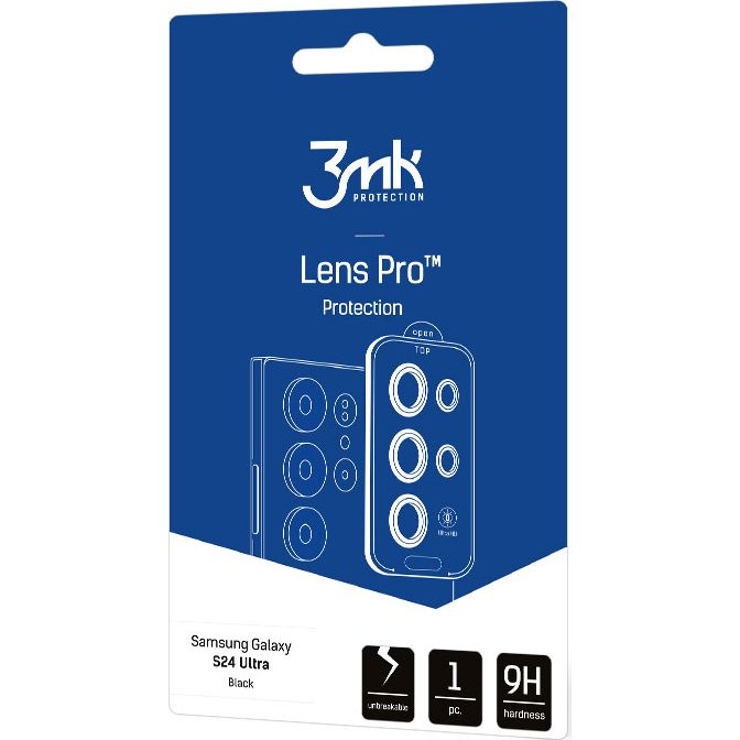 Objektivschutz 3mk Lens Protection Pro 1 Satz für Galaxy S24 Ultra, Schwarz