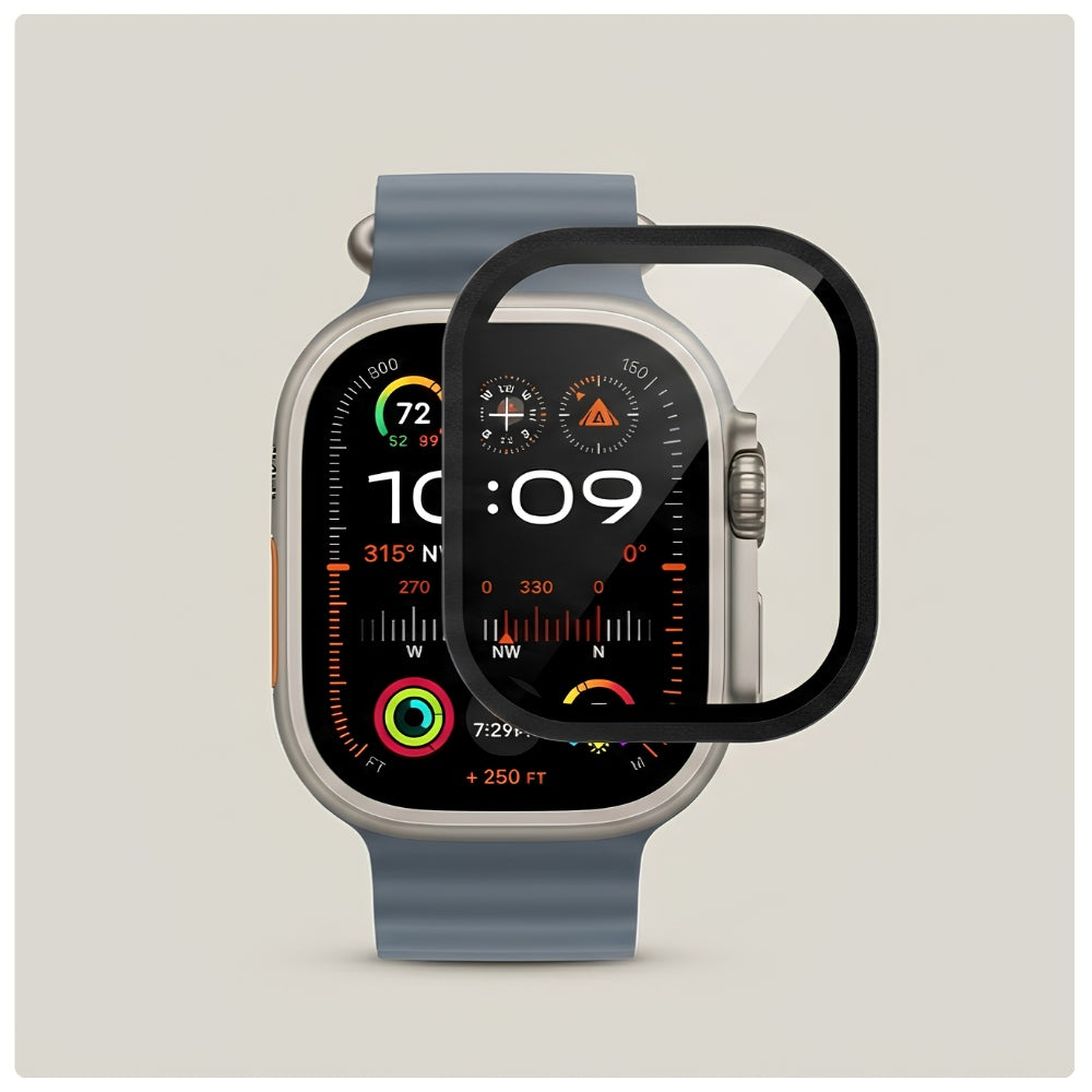 Displayschutzglas YAXO AR Superhard Armor Glass für Apple Watch Ultra 1/2/3, mit schwarzem Rahmen (2/6)