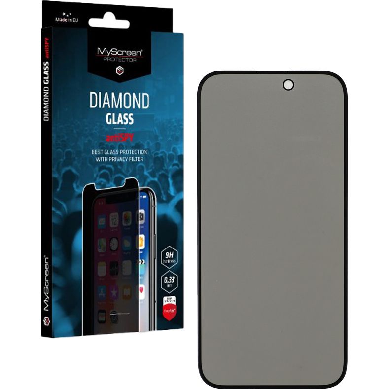 Datenschutzglas für iPhone 15, MyScreen Diamond Glass antiSPY