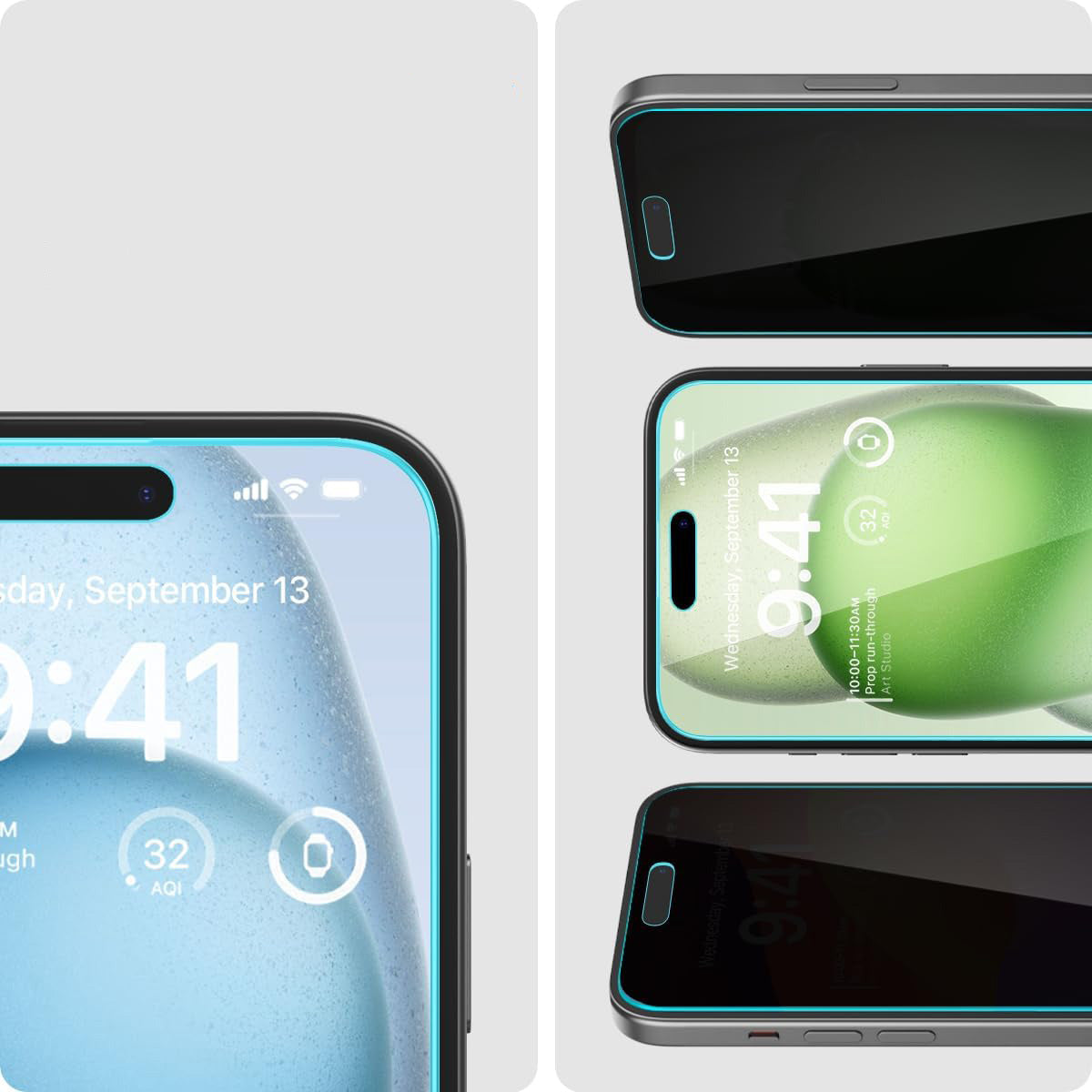 Glas für die Schutzhülle für iPhone 15 Plus / 16 Plus, Spigen Glas.tR EZ Fit Privacy 2-Pack