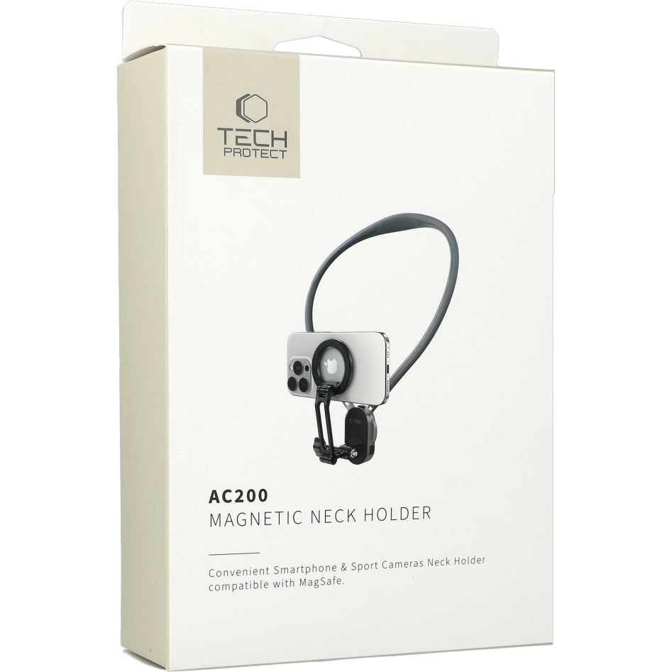Nackenhalterung für Telefon für MagSafe, Tech-Protect AC200 Magnetic Neck Holder, Grau