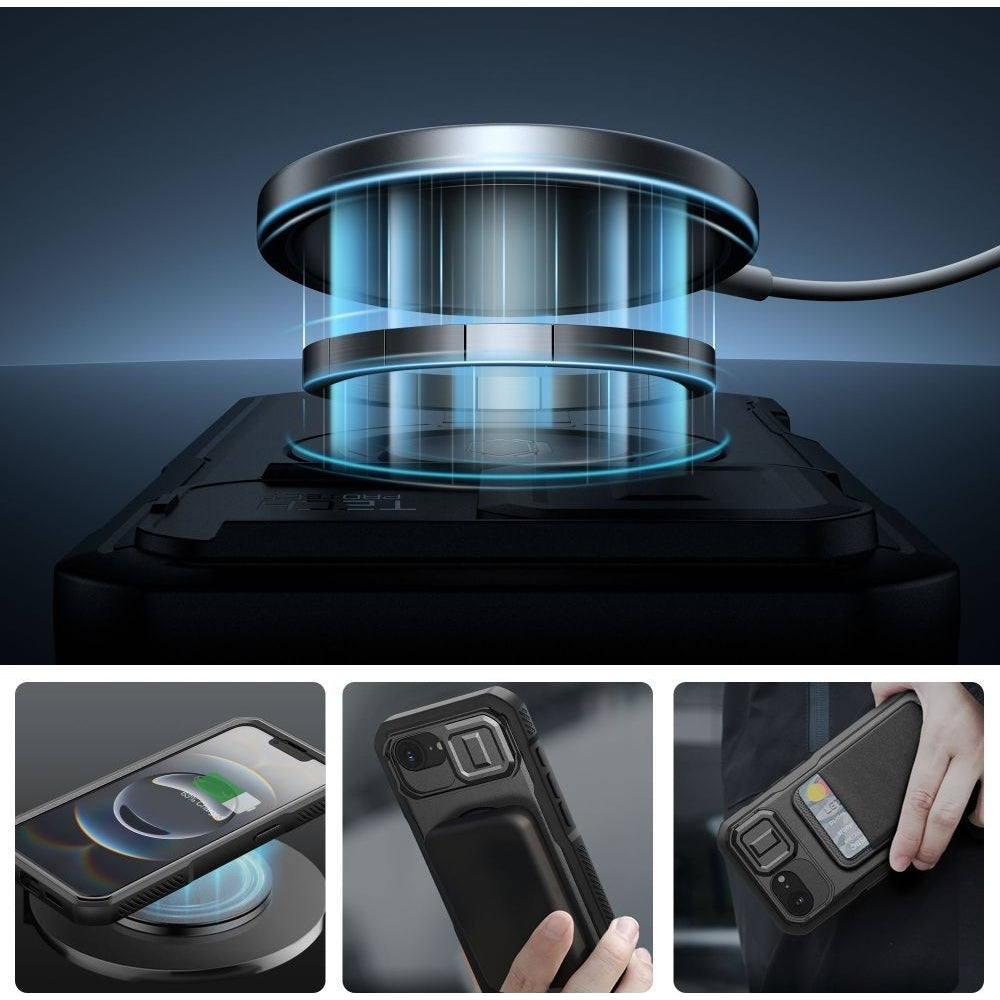 Handyhülle für Apple iPhone 17e / 16e, Tech-Protect Kevlar Cam Plus, Schwarz