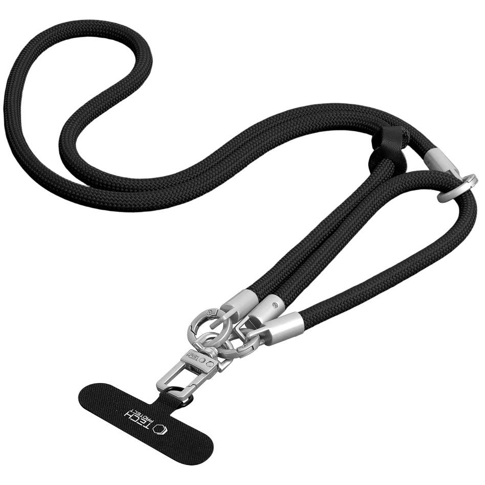Handy-Schlüsselband für Telefon Tech Protect C10S Rope Crossbody Wrist, Schwarz