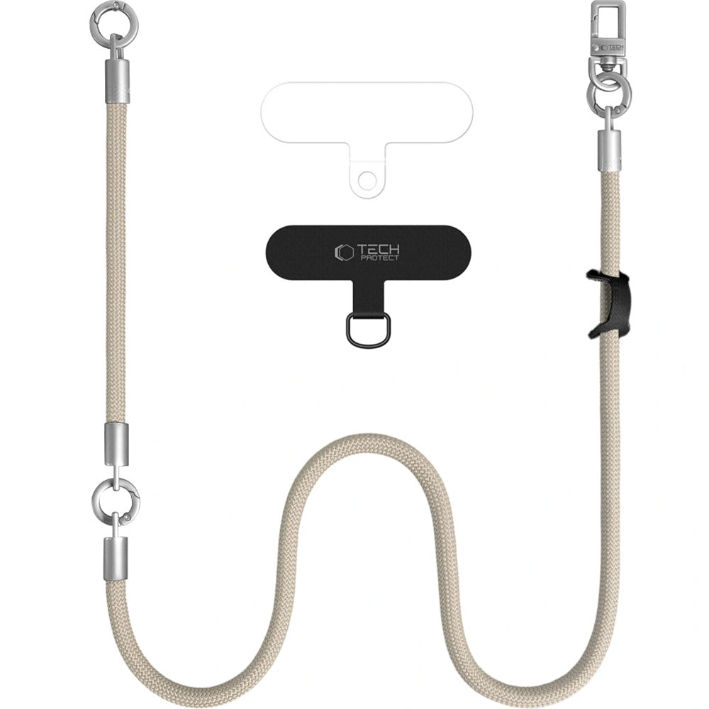 Handy-Schlüsselband für Telefon Tech-Protect C10S Rope Crossbody Wrist, Beige