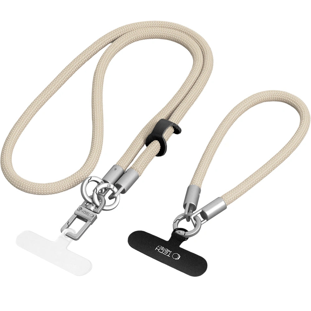 Handy-Schlüsselband für Telefon Tech-Protect C10S Rope Crossbody Wrist, Beige