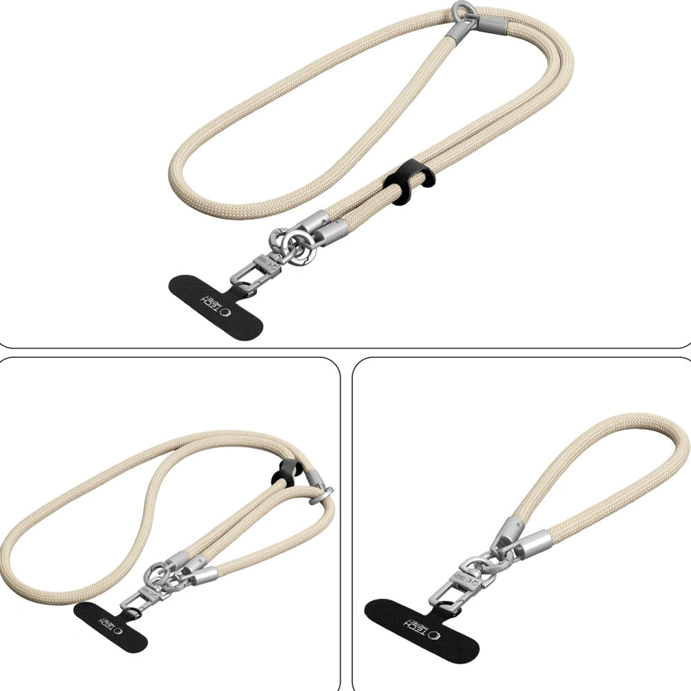 Handy-Schlüsselband für Telefon Tech-Protect C10S Rope Crossbody Wrist, Beige