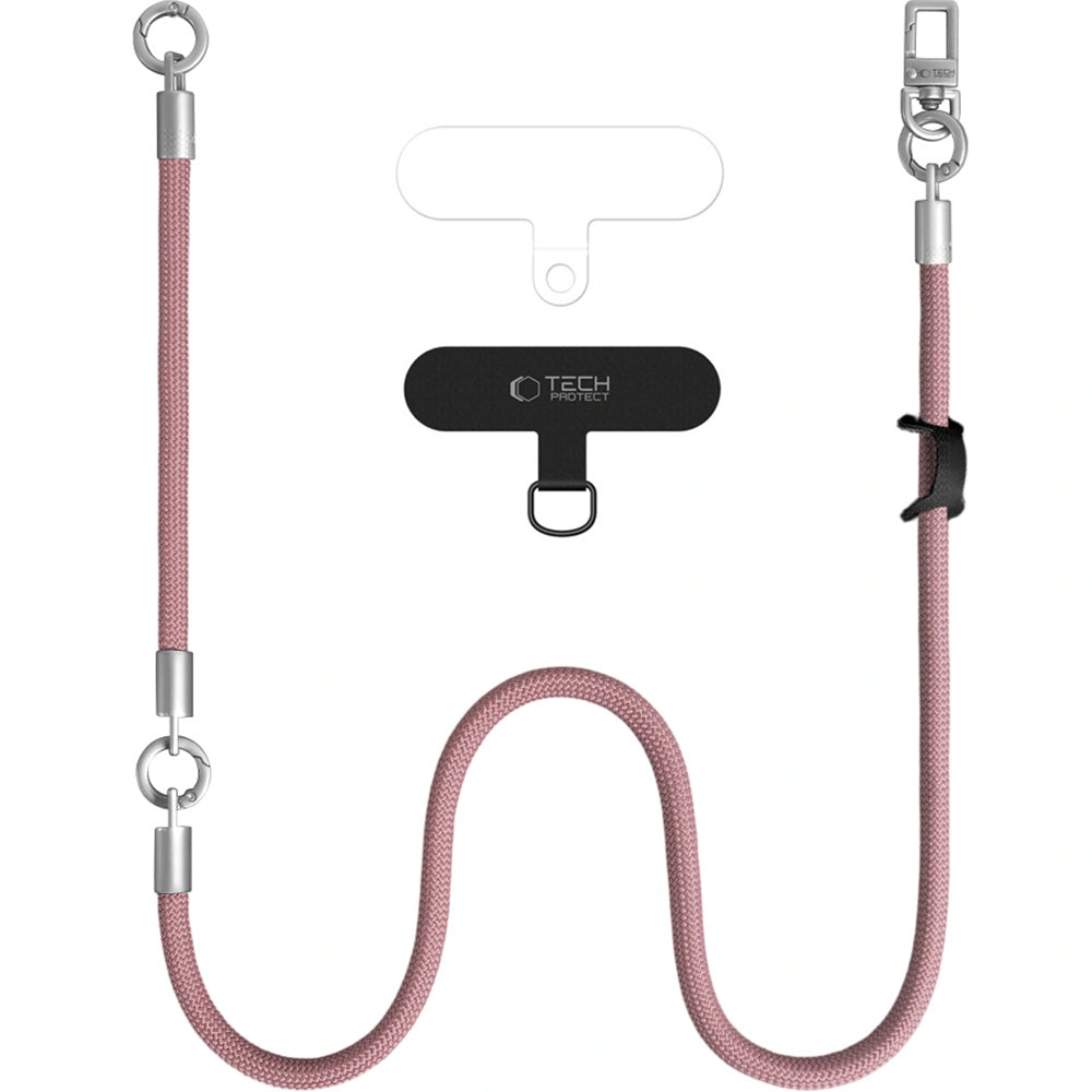 Handy-Schlüsselband für Telefon Tech-Protect C10S Rope Crossbody Wrist, Rosa