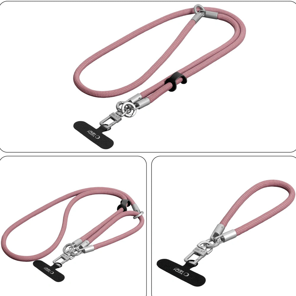 Handy-Schlüsselband für Telefon Tech-Protect C10S Rope Crossbody Wrist, Rosa