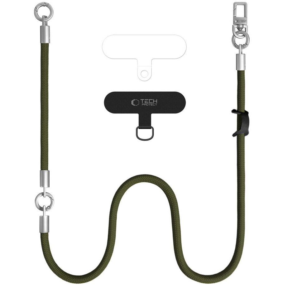 Handy-Schlüsselband für Telefon Tech Protect C10S Rope Crossbody Wrist, Grün