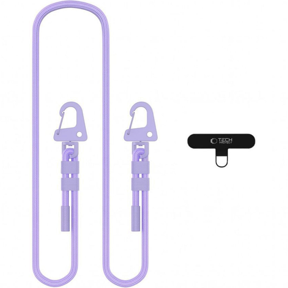 Handy-Schlüsselband für Telefon, Tech-Protect C5SD Rope Crossbody Strap, Violett