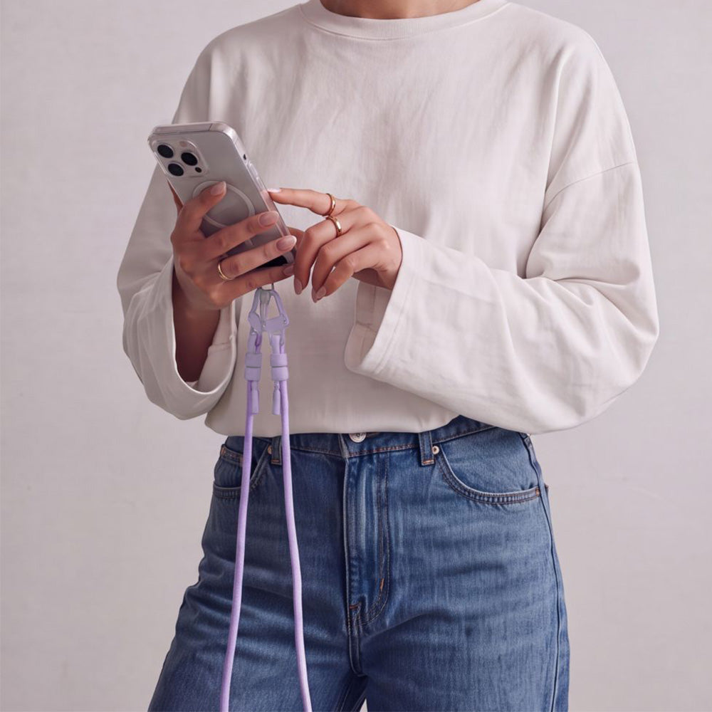 Handy-Schlüsselband für Telefon, Tech-Protect C5SD Rope Crossbody Strap, Violett