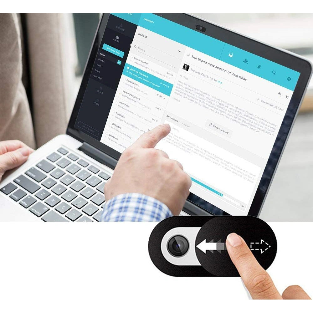 Kameraabdeckung Tech-Protect Cam Fit+ Webcam Cover, 3 Stück, Schwarz