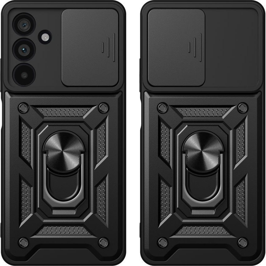 Handyhülle mit Ring für Samsung Galaxy A57 5G, Tech-Protect Camshield Pro, Schwarz