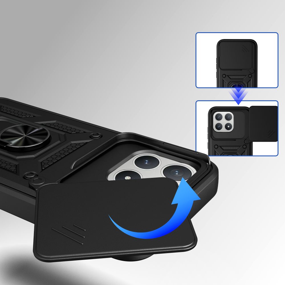 Handyhülle mit Ring für POCO F8 Pro, Tech-Protect Camshield Pro, Schwarz
