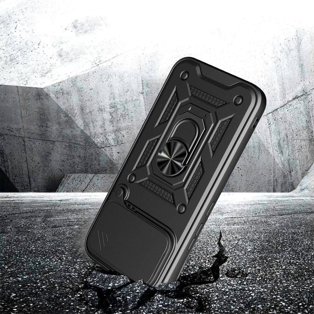 Handyhülle mit Ring für POCO F8 Ultra, Tech-Protect Camshield Pro, Schwarz