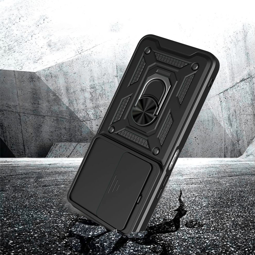 Handyhülle mit Ring für Xiaomi Redmi 15 4G / 5G, Tech-Protect Camshield Pro, Schwarz