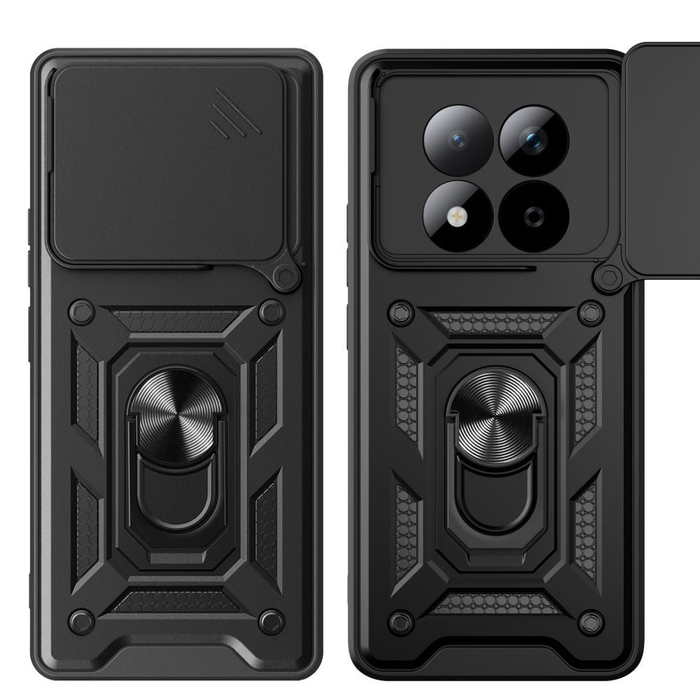 Handyhülle mit Ring für Xiaomi Redmi Note 15 Pro 5G, Tech-Protect Camshield Pro, Schwarz