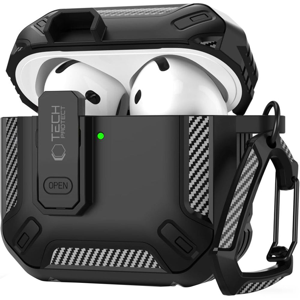 Schutzhülle für Apple AirPods 5 / 4, Tech-Protect Carbonox, Schwarz
