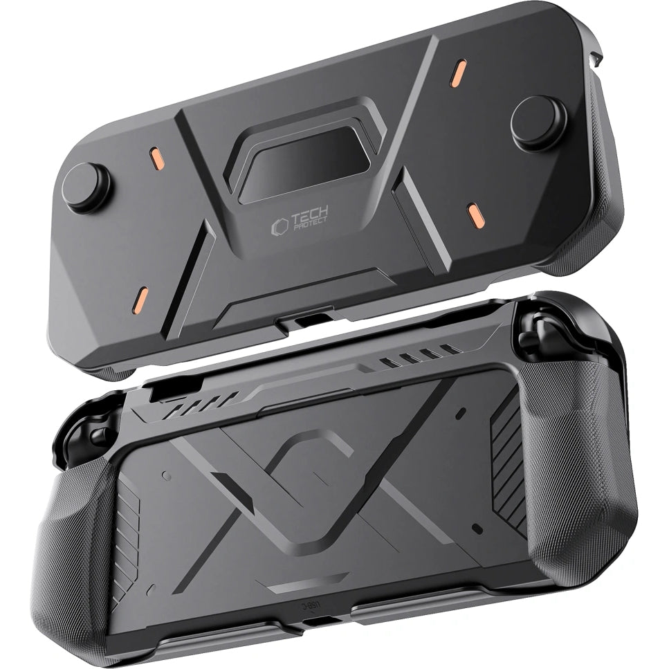 Handyhülle für Nintendo Switch 2, Tech-Protect Carbonox, Schwarz