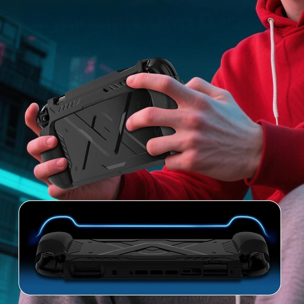 Handyhülle für Nintendo Switch 2, Tech-Protect Carbonox, Schwarz