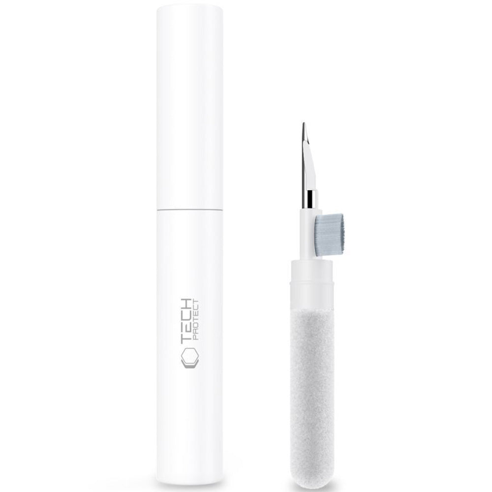 Kopfhörer-Reinigungsbürste, Tech-Protect CS02 Cleaner Set 3w1, Weiß-Grau