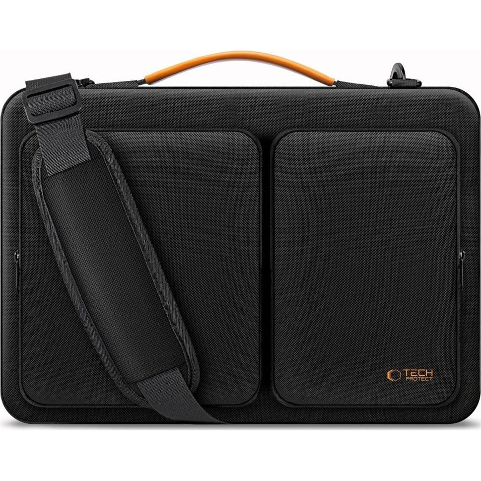 Umhängetasche für 13-14“ Laptop, Tech-Protect Defender Bag, Schwarz/Orange