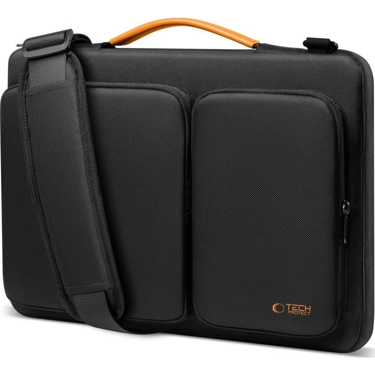 Umhängetasche für 13-14“ Laptop, Tech-Protect Defender Bag, Schwarz/Orange