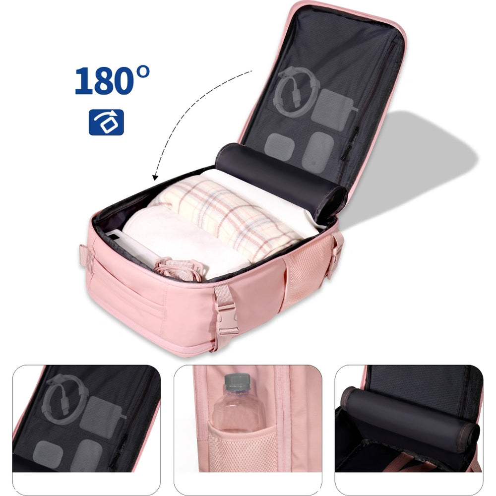 Reiserucksack mit Platz für einen Laptop, 20l, Tech-Protect Defender S50, Rosa