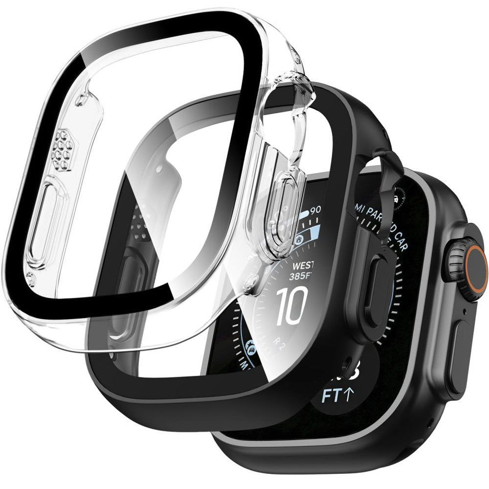Hülle mit Glas für Apple Watch Ultra 4 49mm / 3 49mm / 2 49mm / 1 49mm, Tech-Protect Defense, 2 Stück, Schwarz, Transparent (1/11)