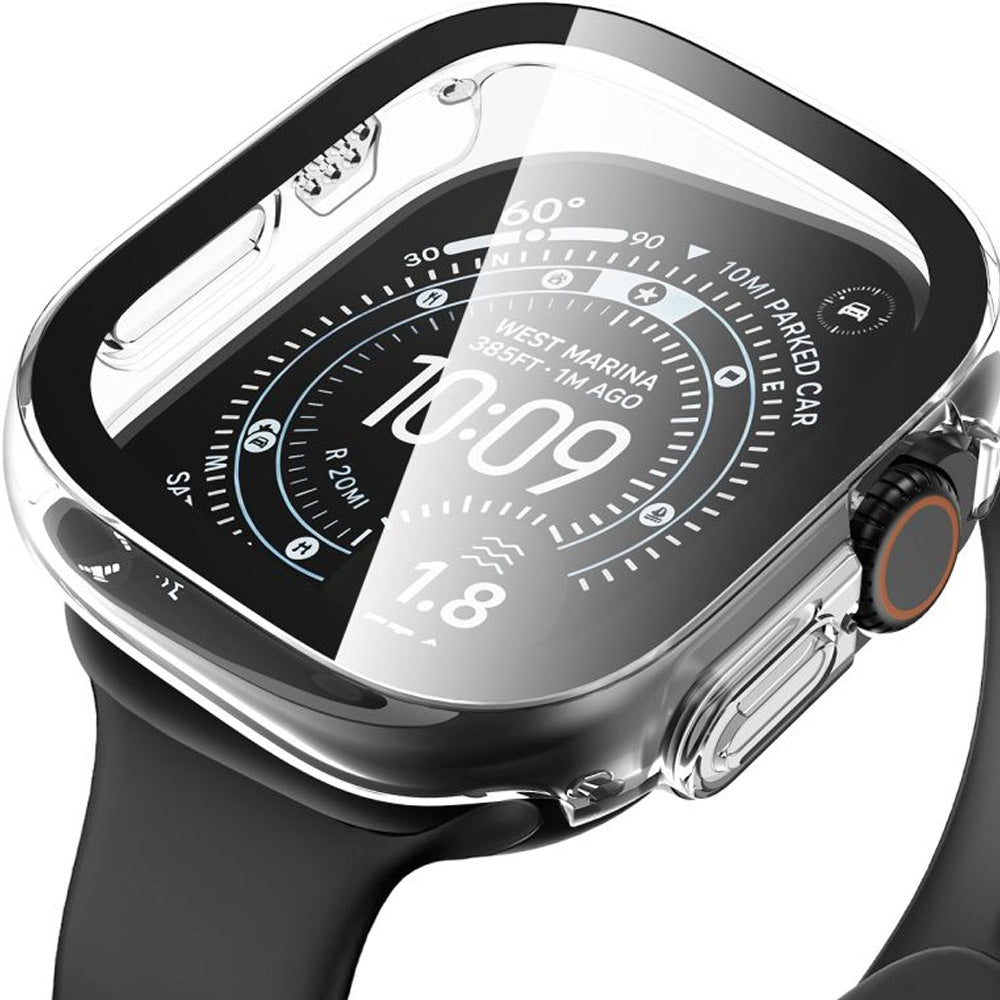 Hülle mit Glas für Apple Watch Ultra 4 49mm / 3 49mm / 2 49mm / 1 49mm, Tech-Protect Defense, 2 Stück, Schwarz, Transparent (2/11)