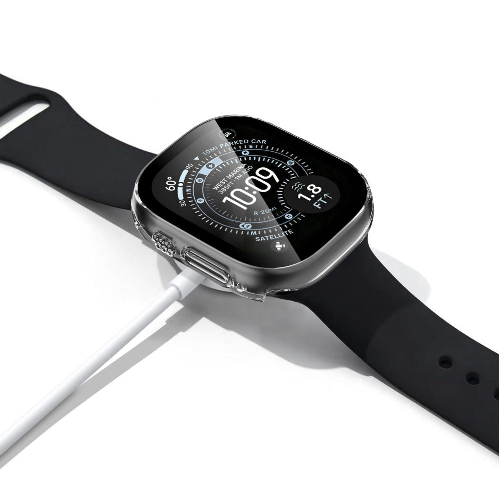 Hülle mit Glas für Apple Watch Ultra 4 49mm / 3 49mm / 2 49mm / 1 49mm, Tech-Protect Defense, 2 Stück, Titan, Transparent (8/11)