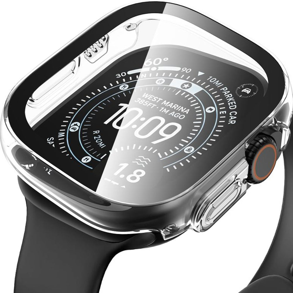 Hülle mit Glas für Apple Watch Ultra 4 49mm / 3 49mm / 2 49mm / 1 49mm, Tech-Protect Defense, 2 Stück, Titan, Transparent (2/11)