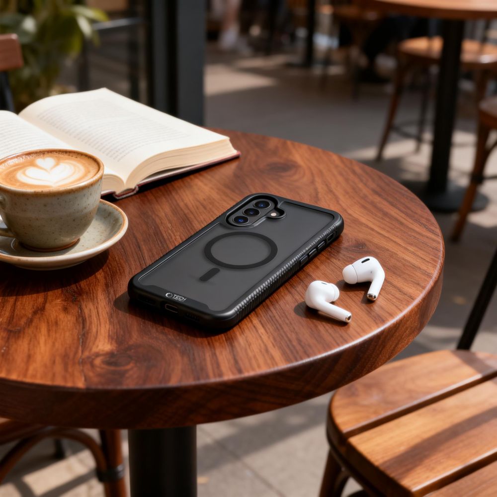 Handyhülle für Galaxy A57 5G, Tech-Protect Defense mit MagSafe, mattes Schwarz