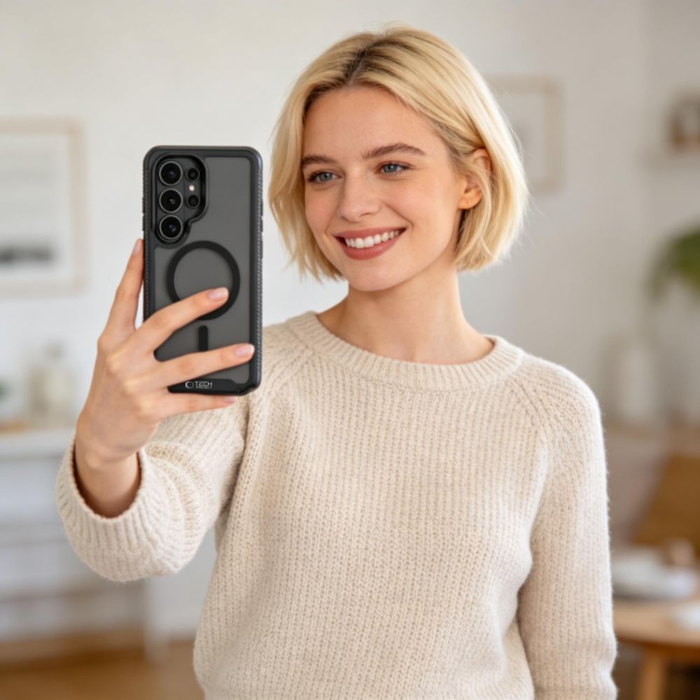 Handyhülle für Galaxy S26 Ultra, Tech-Protect Defense mit MagSafe, mattes Schwarz