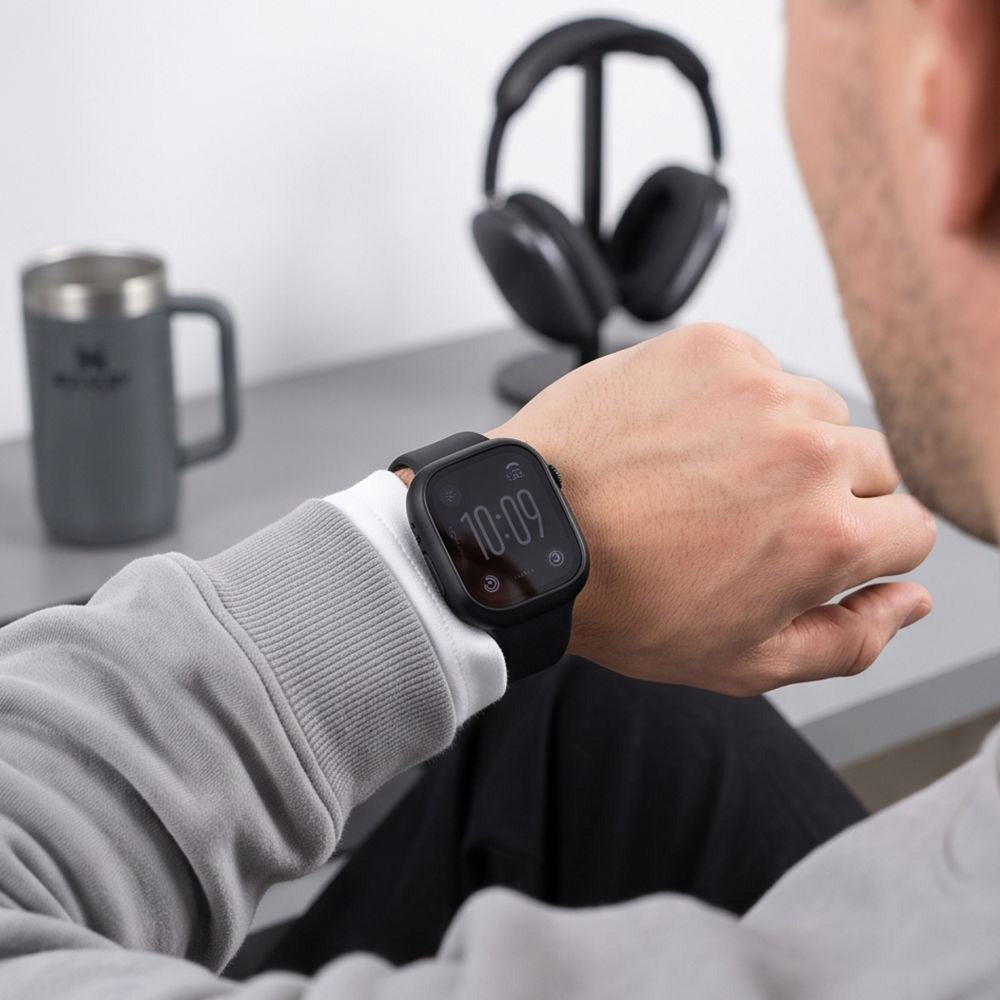 Hülle mit Sichtschutzglas für Apple Watch Series 12 42mm, Tech-Protect Defense Privacy, Schwarz (7/9)