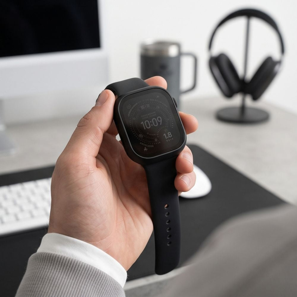Hülle mit Sichtschutzglas für Apple Watch Ultra 4 49mm / 3 49mm / 2 49mm / 1 49mm, Tech-Protect Defense Privacy, Schwarz (8/9)