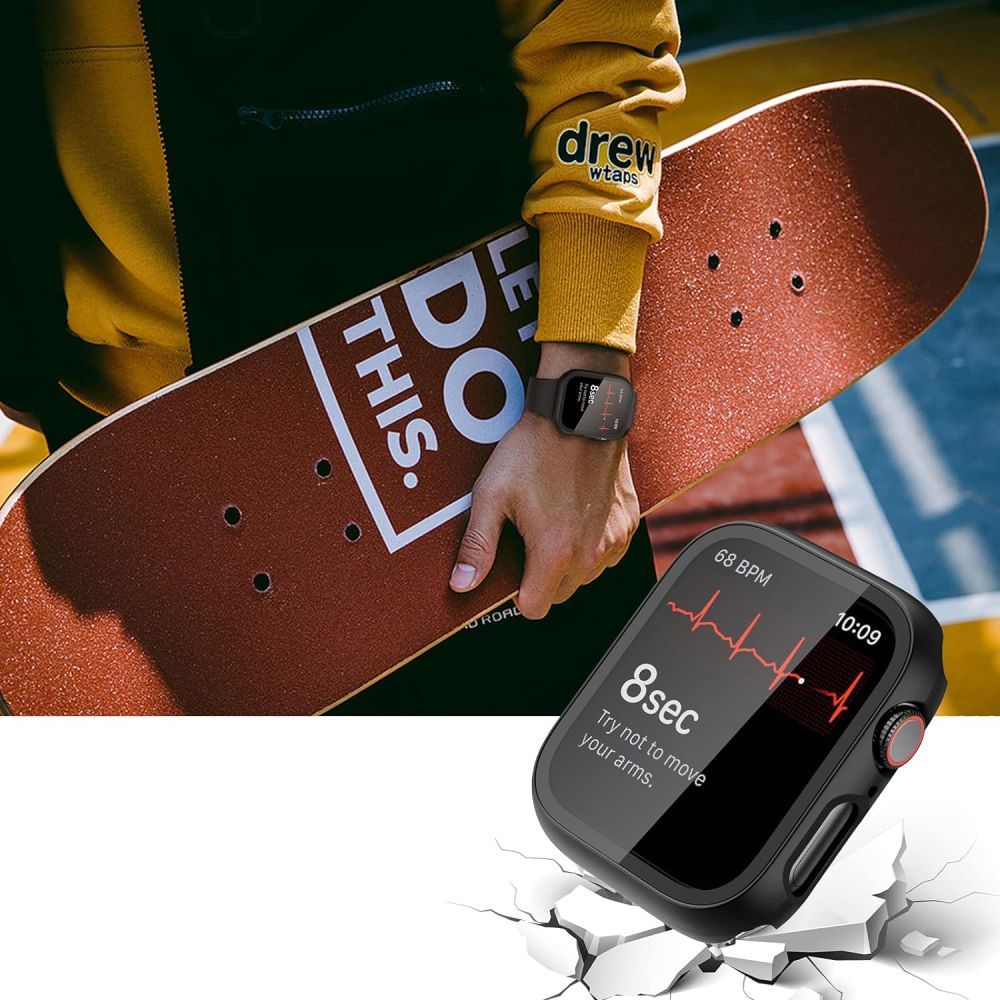 Schutzhülle + Glas für Apple Watch 10 42mm, Tech-Protect Defense360, Schwarz