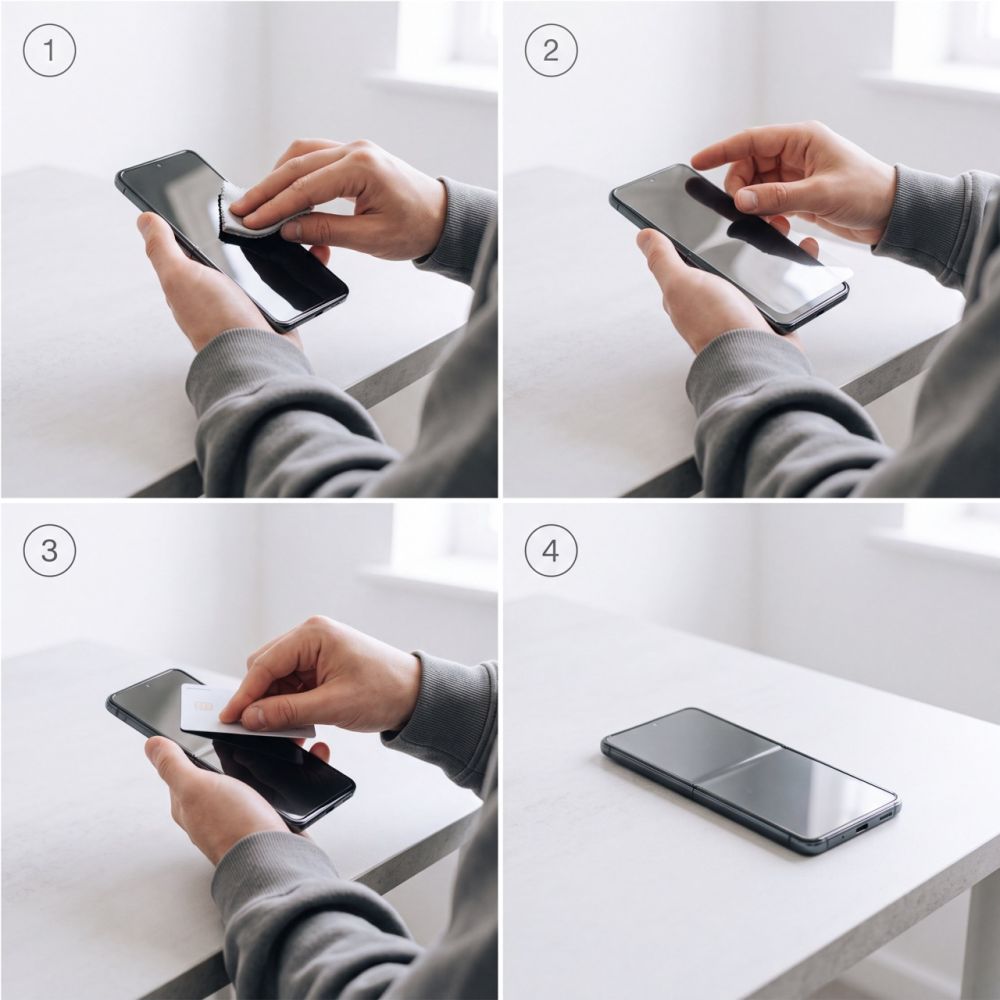 Gehärtetes Glas und Schutzfolie für Galaxy Z Flip 8 / Z Flip 7, Tech-Protect Easy Set Foil Glass Fit+ 4in1, 4er-Set