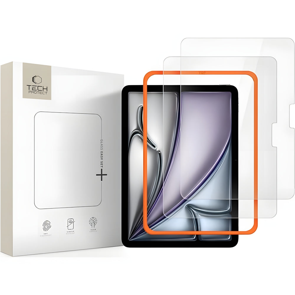 Gehärtetes Glas für iPad Air 11" M4/M3/M2, Tech-Protect Easy Set Plus, mit Applikator, 2 Stück