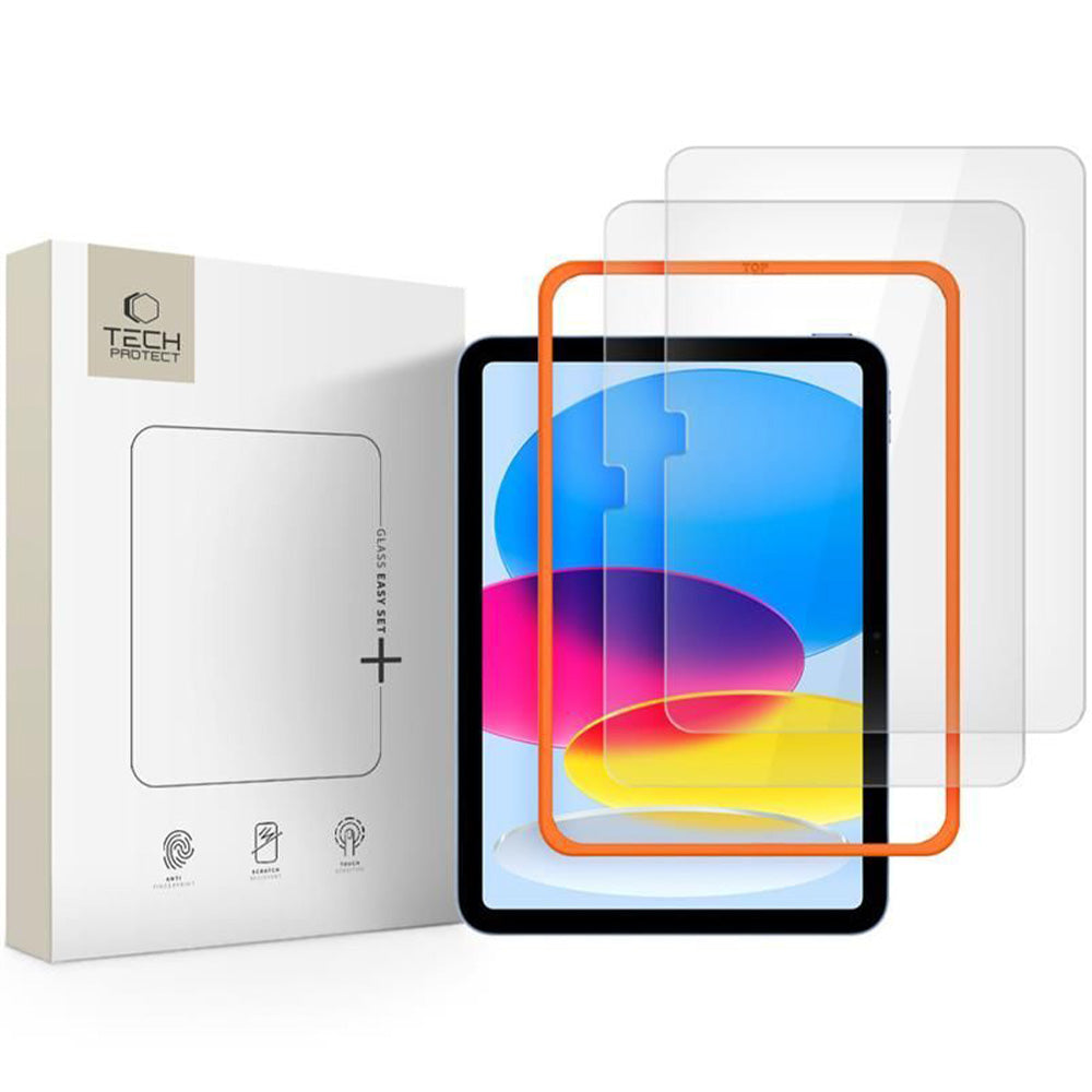 Gehärtetes Glas für iPad 11 / 10 gen. 2025 / 2022, Tech-Protect Easy Set Plus, mit Applikator, 2 Stück
