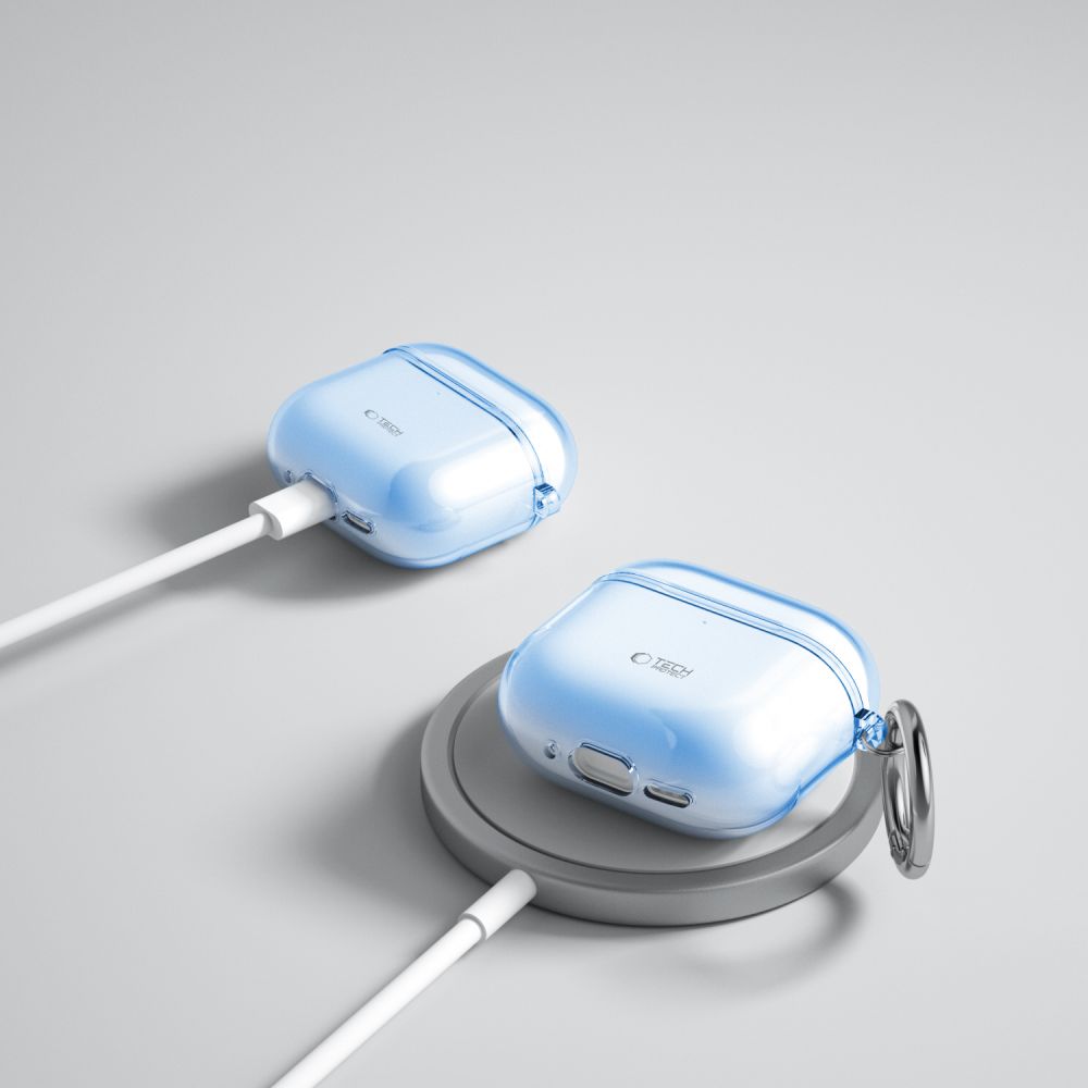 Schutzhülle für Apple AirPods 5 / 4, Tech-Protect Flexair Transparent-Blue