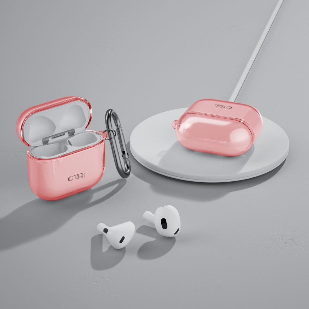 Schutzhülle für Apple AirPods 5 / 4, Tech-Protect Flexair Transparent-Rosa