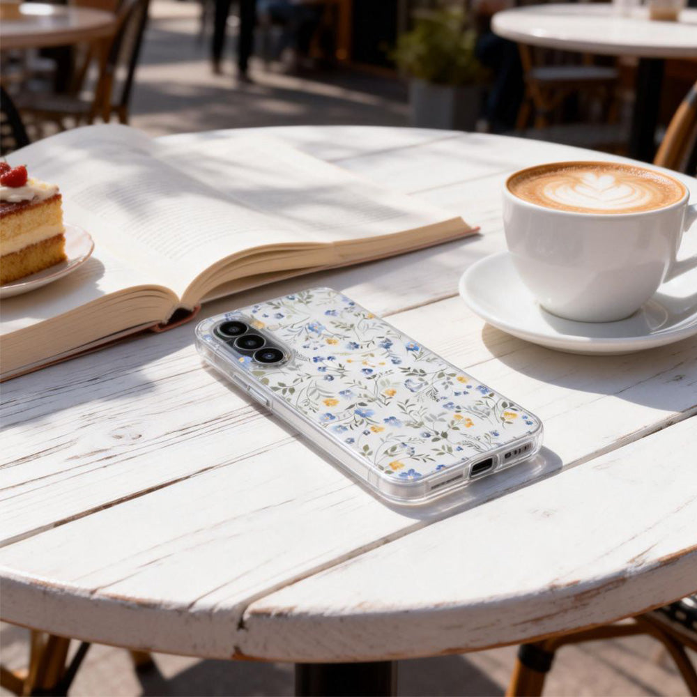 Handyhülle für Galaxy A27 5G, Tech-Protect FlexAir, Transparent mit Floralem Muster