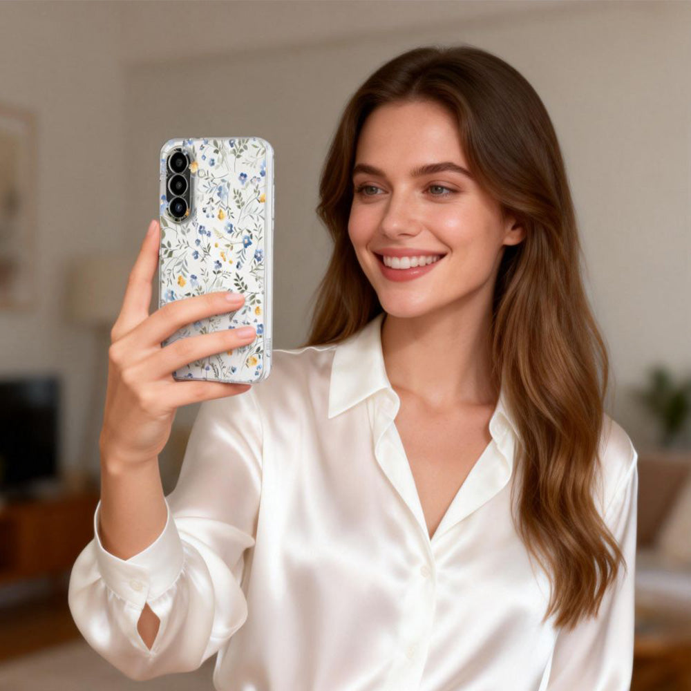 Handyhülle für Galaxy A37 5G, Tech-Protect FlexAir, Transparent mit floralem Muster